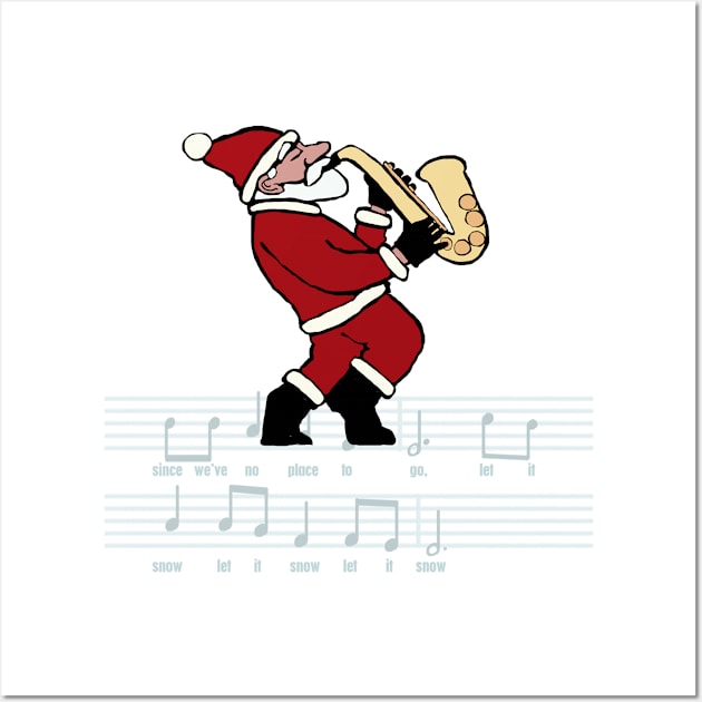 Swinging Santa - Sax Wall Art by DaJellah